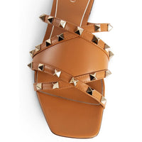 Valentino Garavani Brown Calfskin Flat Sandals