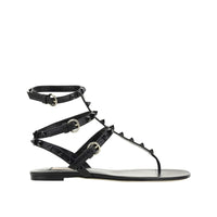 Valentino Garavani Black Calfskin Strap-On Sandals