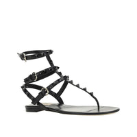 Valentino Garavani Black Calfskin Strap-On Sandals