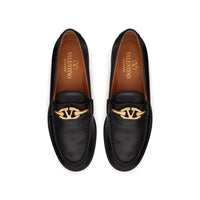 Valentino Garavani Black Calfskin Slip-On Loafers