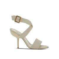 Manolo Blahnik White Calfskin Stiletto Heel Sandals