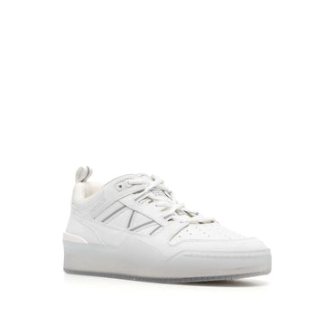 Moncler White Calfskin Low Top Sneakers