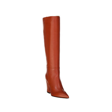 Sergio Rossi Orange Lamb Leather Ankle Boots