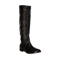 Sergio Rossi Black Calfskin Over The Knee