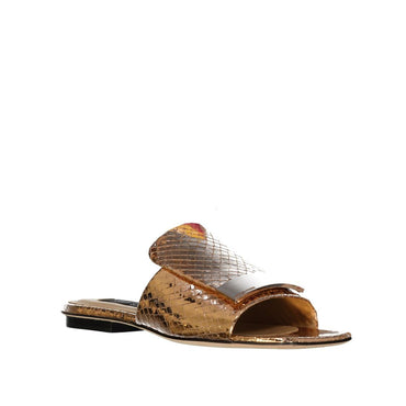 Sergio Rossi Rose Gold Calfskin Sandals