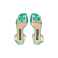 Sergio Rossi Bicolor Silk Stiletto Heel Sandals