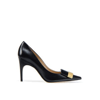 Sergio Rossi Black Calfskin High Heel Pumps
