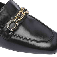 Stuart Weitzman Black Calfskin Slip-On Loafers