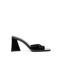 The Attico Black Calfskin Platform Sandals