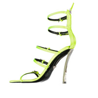 Versace Bicolor Silk Stiletto Heel Sandals