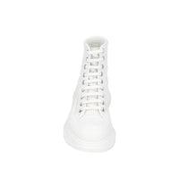 Alexander McQueen White Raffia High Top Sneakers
