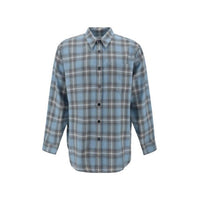 Ami Paris Blue Virgin Wool Pattern Shirt