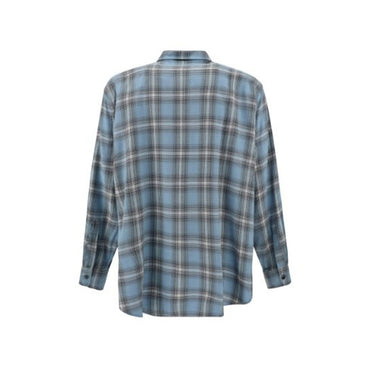 Ami Paris Blue Virgin Wool Pattern Shirt