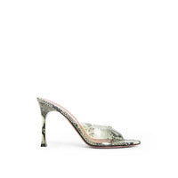 Amina Muaddi Bicolor Pvc Stiletto Heel Sandals