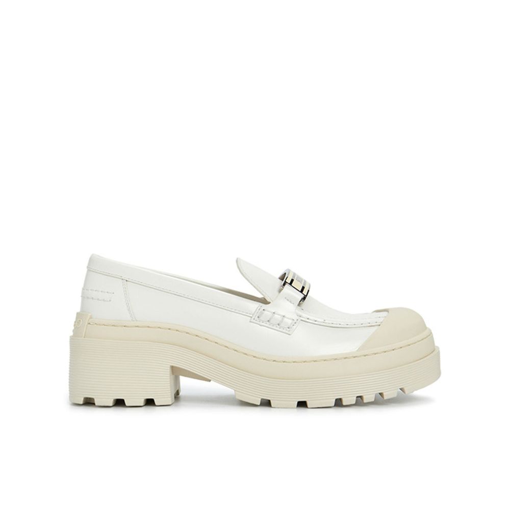 Dior White Calfskin Platform Loafers