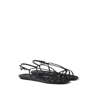 Prada Black Calfskin Strap-On Sandals