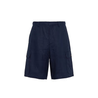 Prada Blue Linen Bermuda Shorts