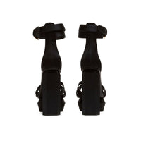 Balmain Black Silk Platform Sandals