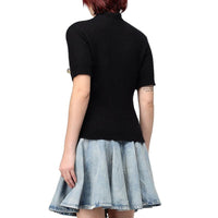 Balmain Black Merino Wool Tank Tops