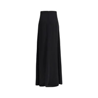 Valentino Black Silk Long Skirt