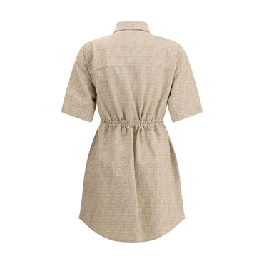 Fendi Beige Cotton Casual Dress