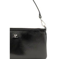Courrèges Black Cowhide Shoulder Bag