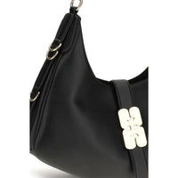 Ganni Black Calf Leather Bos Taurus Shoulder Bag