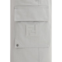Fendi Silver Cotton Cargo Pants