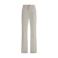 Balmain White Cotton Straight-Leg Jeans