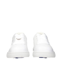 Burberry White Leather Low Top Sneakers