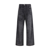Diesel Black Cotton Relaxed Fit Jeans