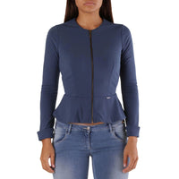 Met Blue Polyamide Full-Length Jacket