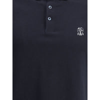 Brunello Cucinelli Blue Cotton Polo Shirt