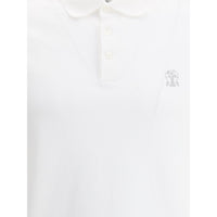 Brunello Cucinelli White Cotton Polo Shirt