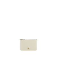 PINKO Cream Calf Leather Bos Taurus Shoulder Bag