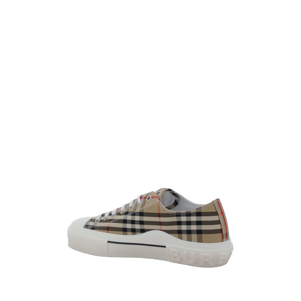 Burberry Brown Cotton Low Top Sneakers