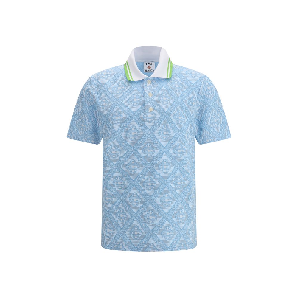 Casablanca Light Blue Cotton Polo Shirt