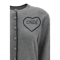 Chloé Gray Wool Cardigan