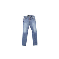 Dsquared² Blue Cotton Straight-Leg Jeans