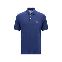 Brunello Cucinelli Blue Cotton Polo Shirt