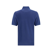 Brunello Cucinelli Blue Cotton Polo Shirt
