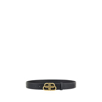 Balenciaga Black Calf Leather Bos Taurus Regular Belt