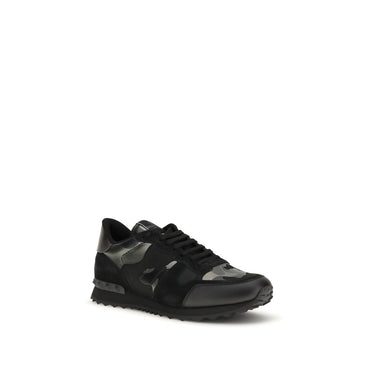 Valentino Garavani Black Lamb Ovis Aries Aries Athletic Sneakers