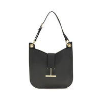 Tom Ford Black Calf Leather Bos Taurus Shoulder Bag