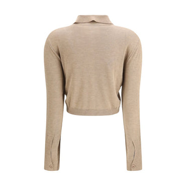 Marine Serre Beige Viscose Cardigan