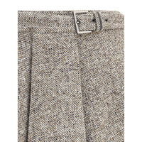 Brunello Cucinelli Brown Fleece Wool Midi Skirt