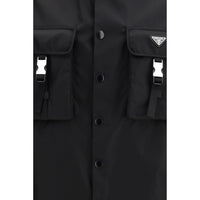 Prada Black Recycled Polyamide Jackets And Coat