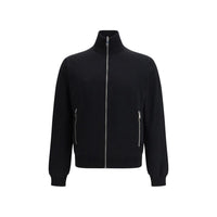 Prada Black Fleece Wool Full-Length Jacket