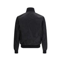 Prada Black Fleece Wool Full-Length Jacket