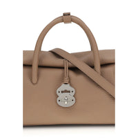 Zanellato Brown Calf Leather Bos Taurus Shoulder Bag